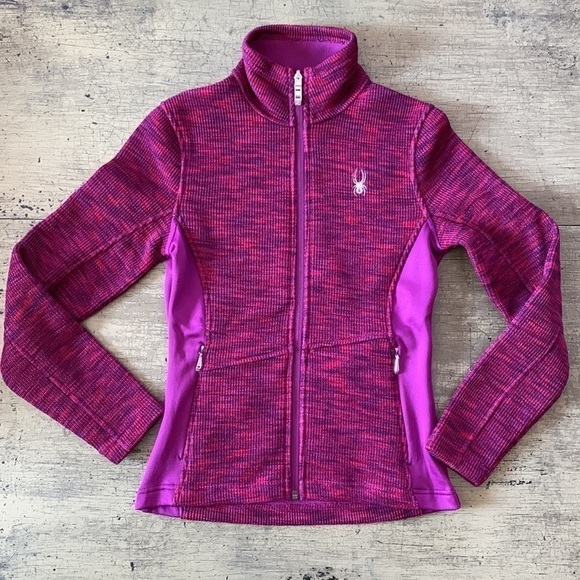 SPYDER Endure Full Zip Mid-Weight Core Sweater - Magenta Multi - Picture 14 of 16
